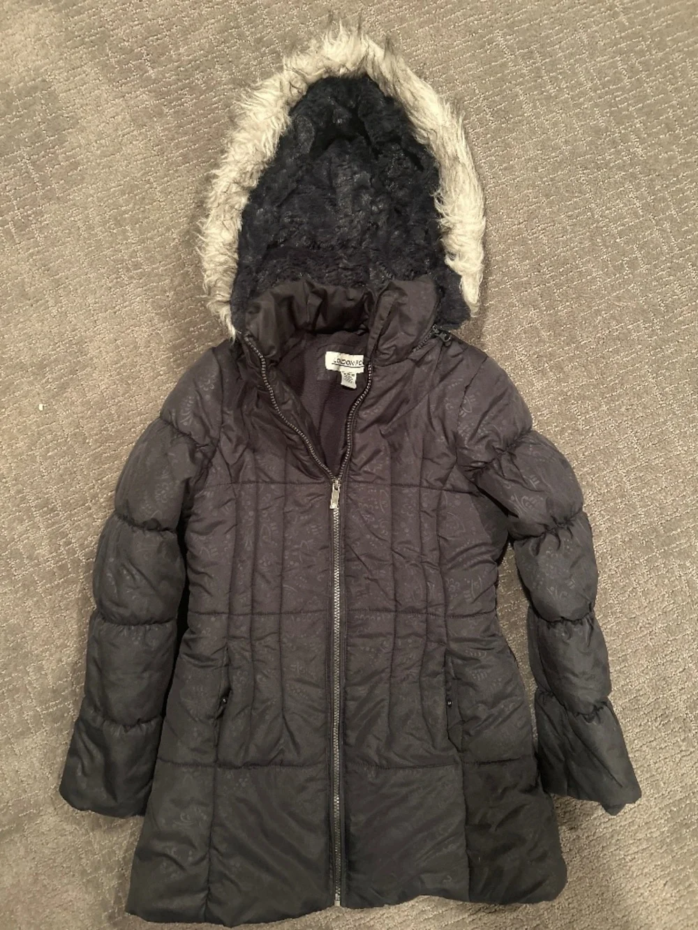 London Fog Black/Gray Winter Coat